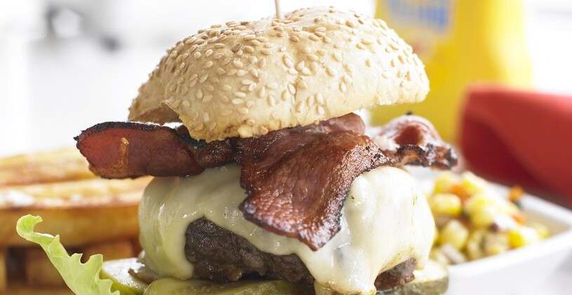 American Style Hamburger with Sweetcorn Relish