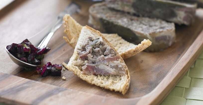 3 Pork Pâté With Melba Toast And Beetroot Salsa