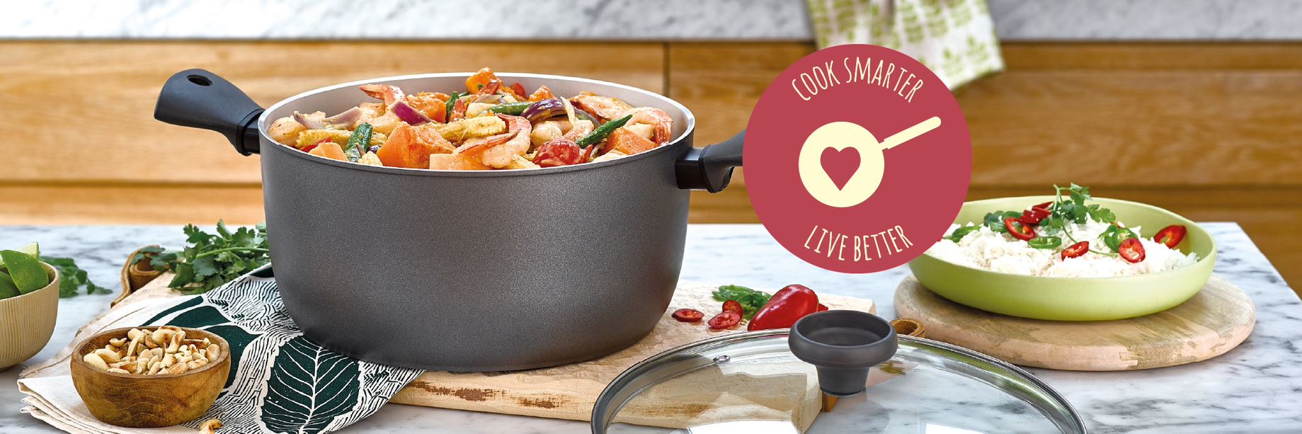 Cook smarter, live better logo on image of stockpot