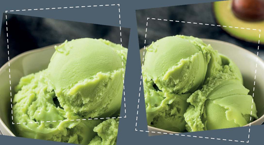 Green avocado ice cream