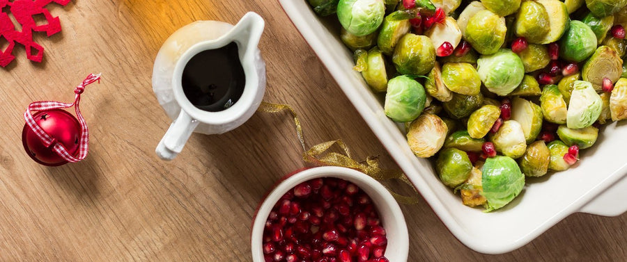 Balsamic roast sprouts with pomegranate recipe