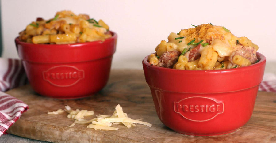 Pressure Cooker Mac n Cheese with Bacon & Chorizo