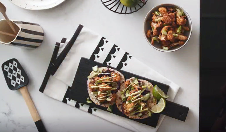 Roasted Cauliflower with Homemade Flatbreads