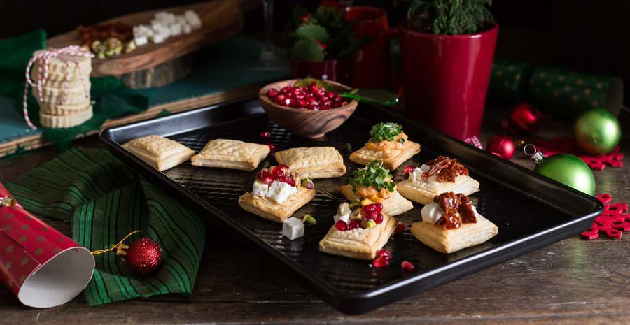 Prestige oven tray with puff pastry appetisers