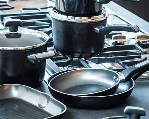 prestige's classic non stick range includes both aluminium and stainless steel pans.  All our pans are PFOA free so you can be confident that they are safe to use whilst withstanding the high cooking demands of your kitchen.