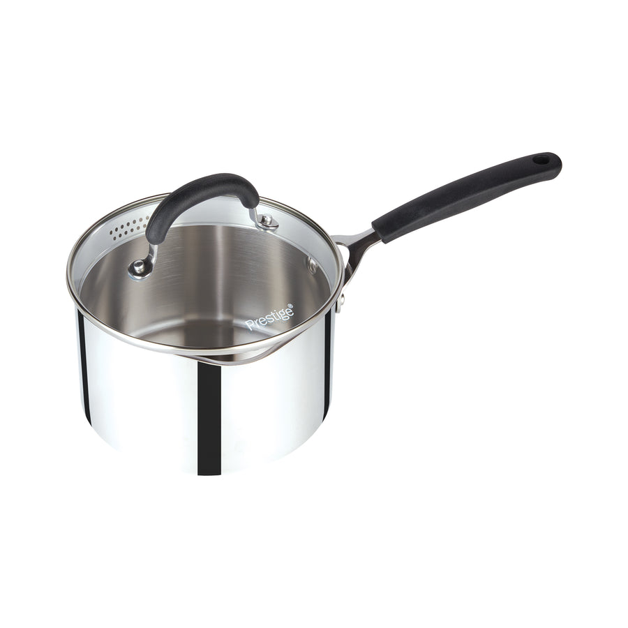 Made to Last: Stainless Steel Saucepan & Straining Lid - 3 Sizes: 16cm, 18cm and 20cm