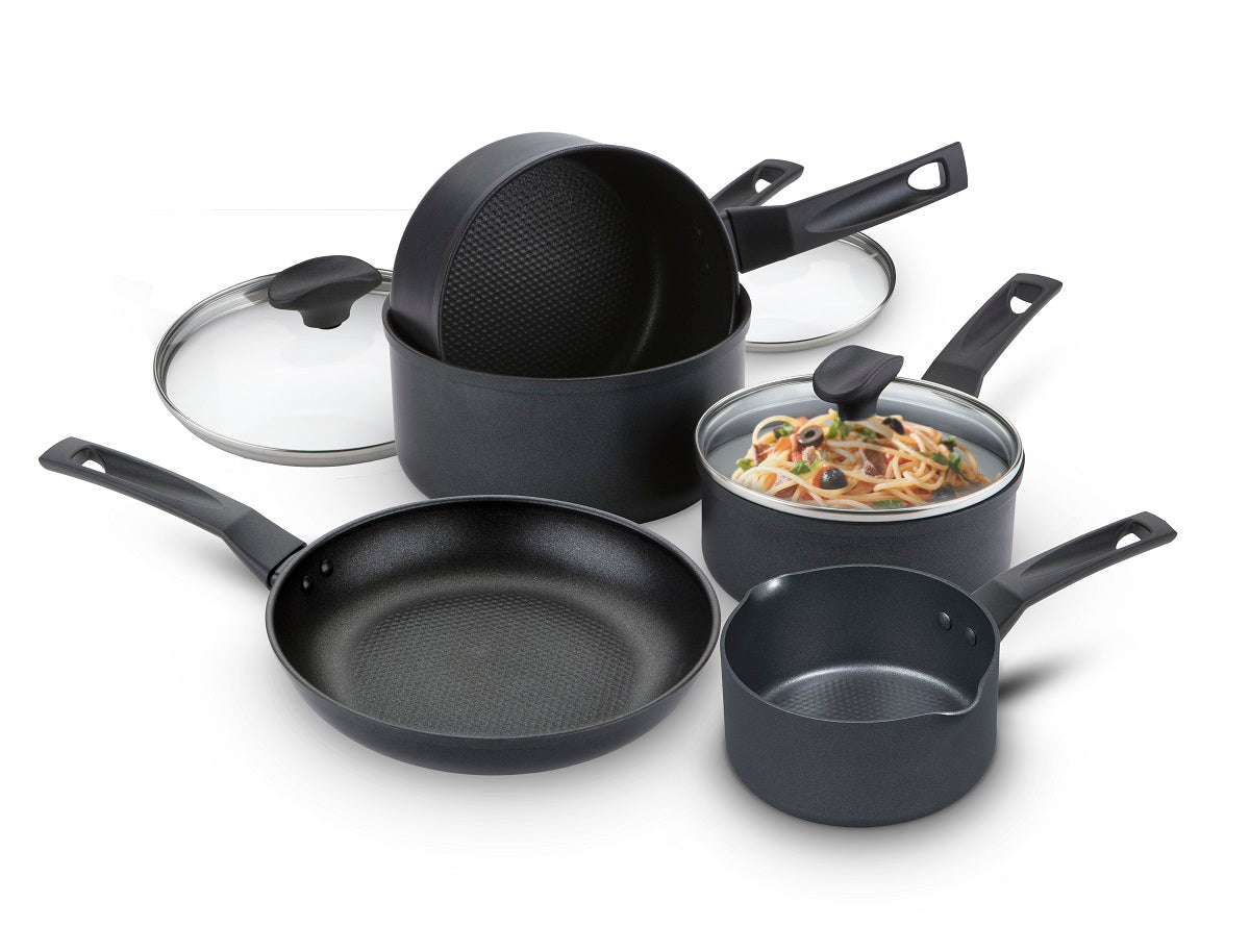 Ultimate Non-Stick Kitchen Set: Frying Pans, Saucepans & Lids, Wok & Microwave Containers - 13 Pieces