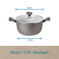 Earth Pan 28cm Ceramic Non-Stick Stockpot With Lid - 7.7L