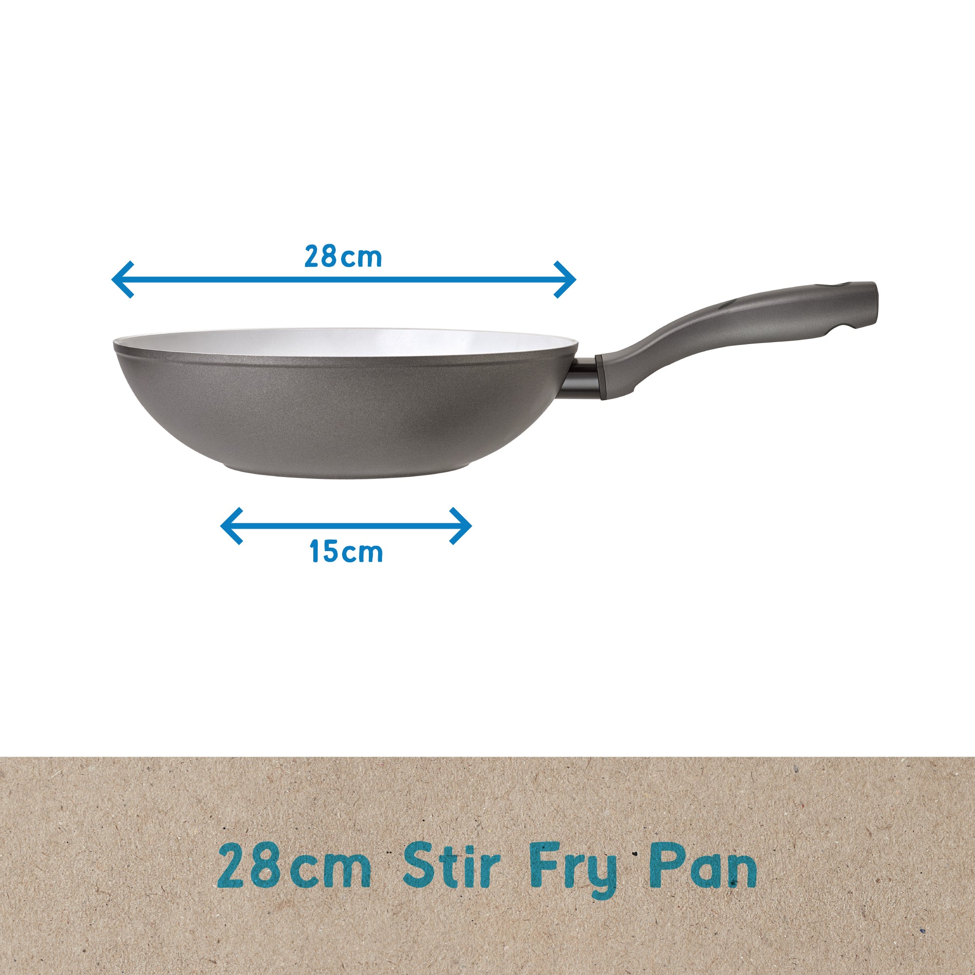 Earth Pan 28cm Ceramic Non-Stick Stir Fry Wok