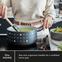 Disney Monochrome: Ceramic Non-Stick Pan Set - 5 Pieces & FREE Apron