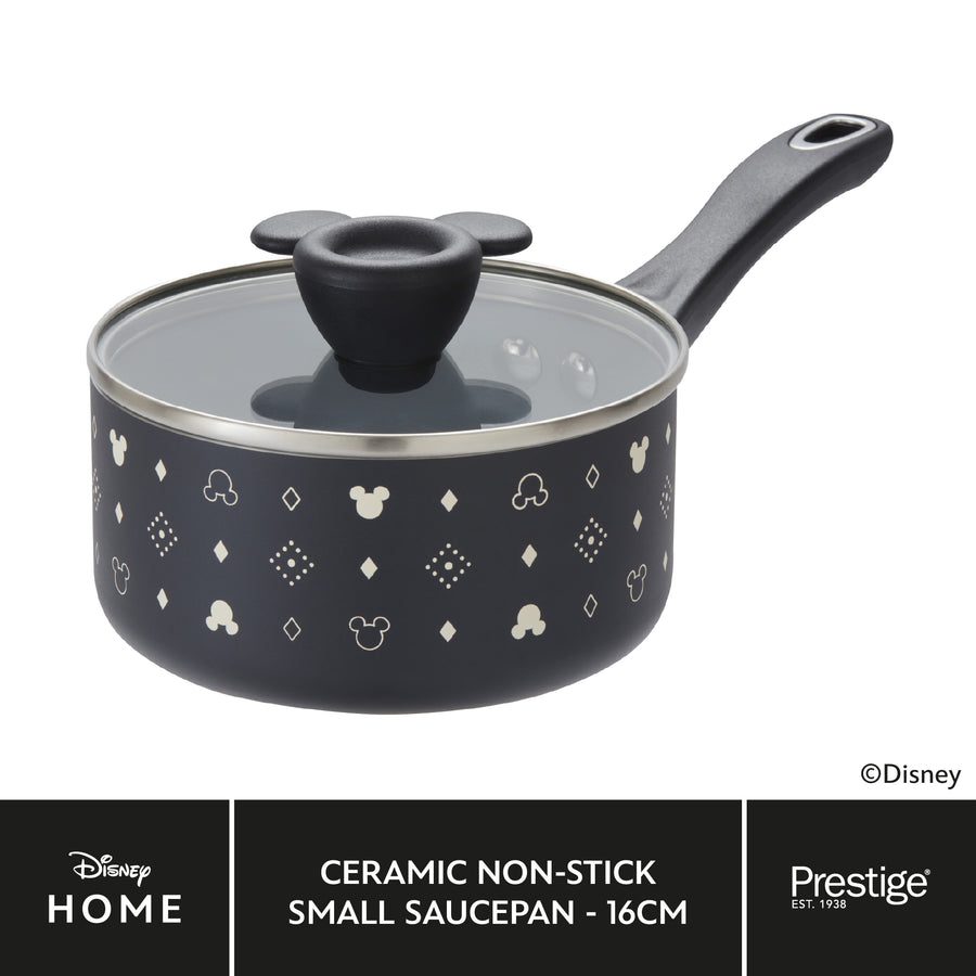 Disney Monochrome Mickey Mouse: Ceramic Non-Stick Saucepan & Lid