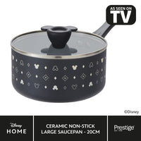 Disney Monochrome Mickey Mouse: Ceramic Non-Stick Saucepan & Lid