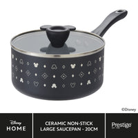 Disney Monochrome Mickey Mouse: Ceramic Non-Stick Saucepan & Lid