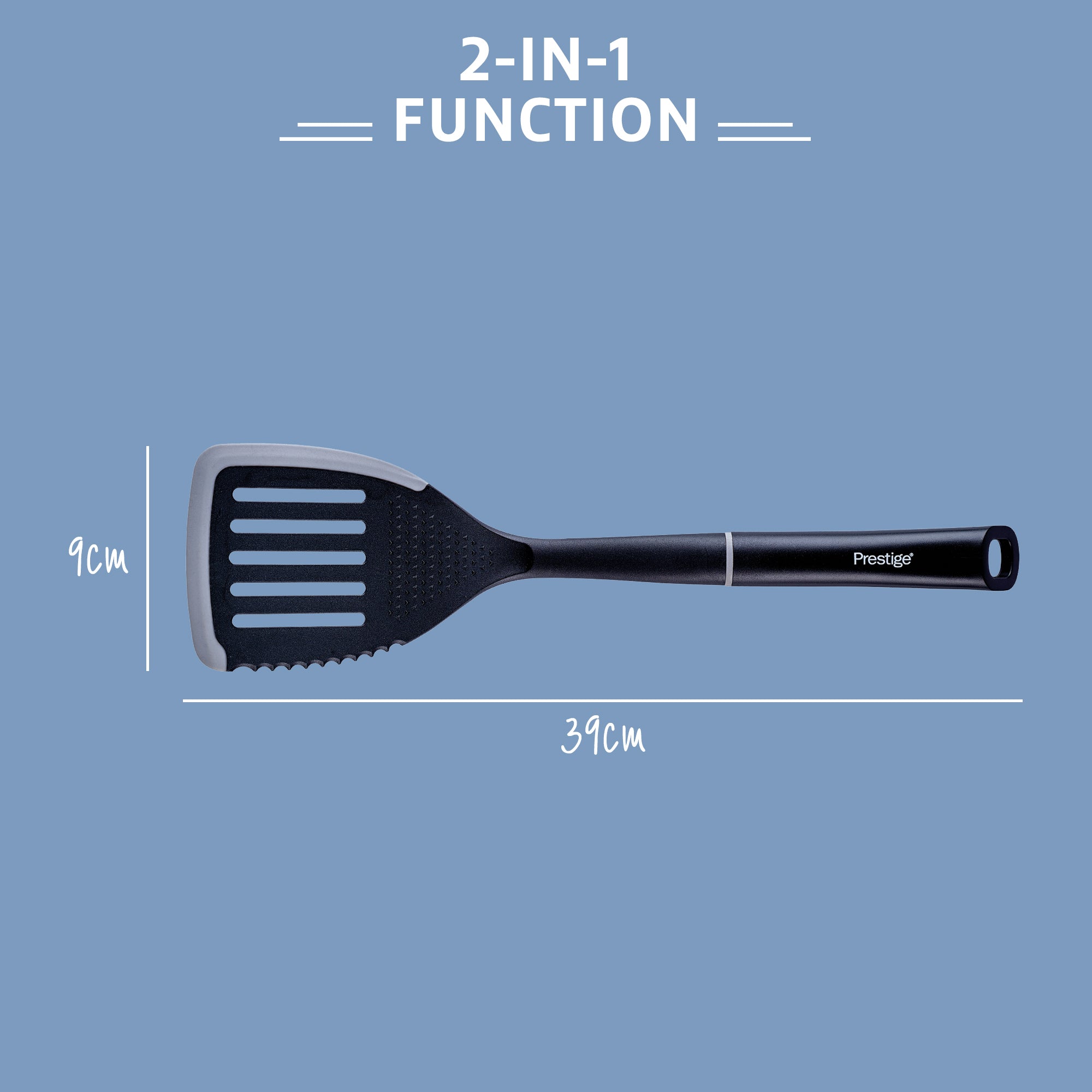 2-in-1 Kitchen Utensil - Slotted Turner with Serrated Edge