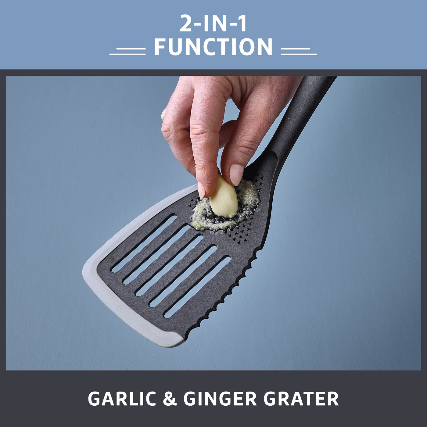 2-in-1 Kitchen Utensil - Slotted Turner with Serrated Edge