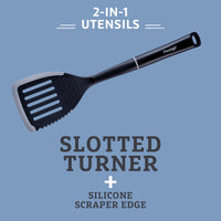 2-in-1 Kitchen Utensil - Slotted Turner with Serrated Edge