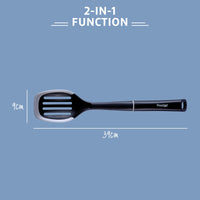 2-in-1 Kitchen Utensil - Slotted Spoon with Silicone Edge