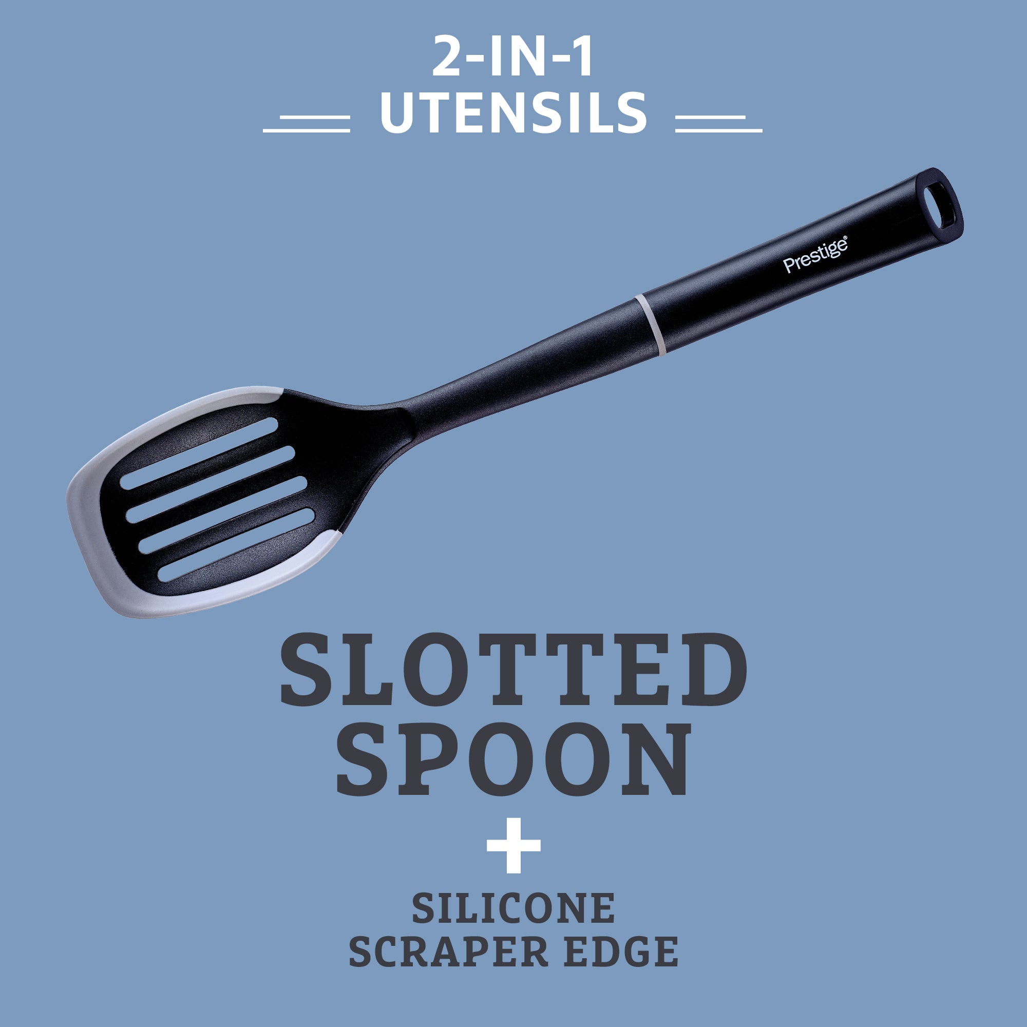 2-in-1 Kitchen Utensil - Slotted Spoon with Silicone Edge