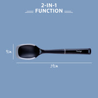 2-in-1 Kitchen Utensil - Solid Spoon with Silicone Edge