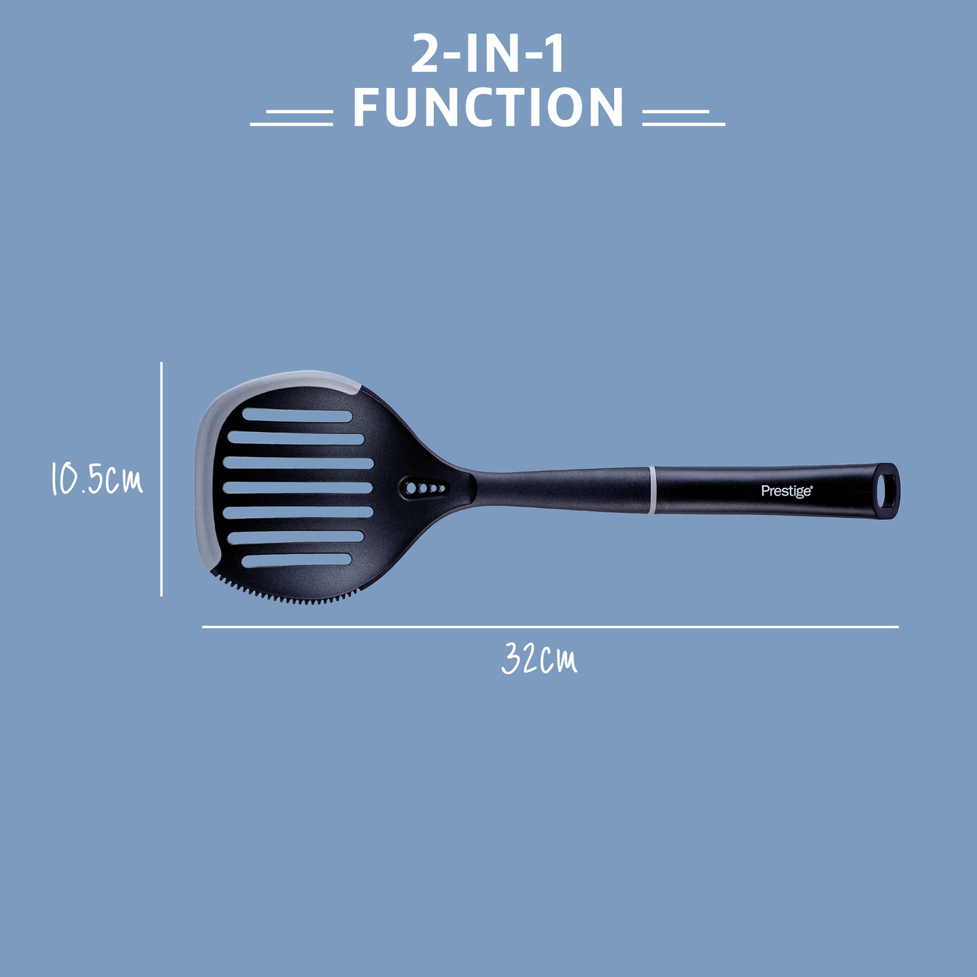 2-in-1 Kitchen Utensil - Skimmer with Silicone Edge