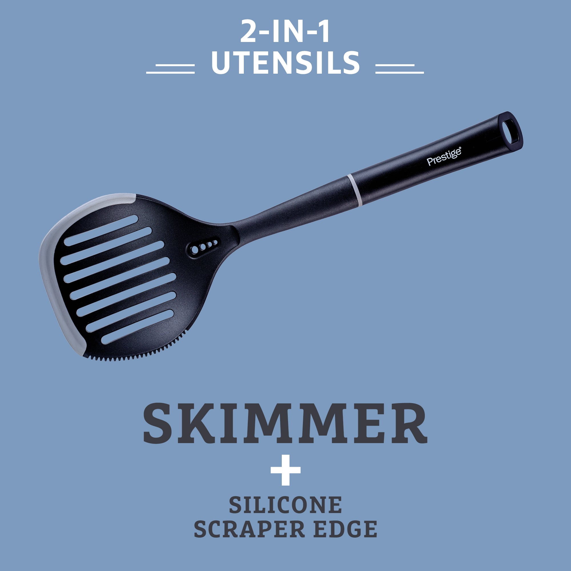 2-in-1 Kitchen Utensil - Skimmer with Silicone Edge