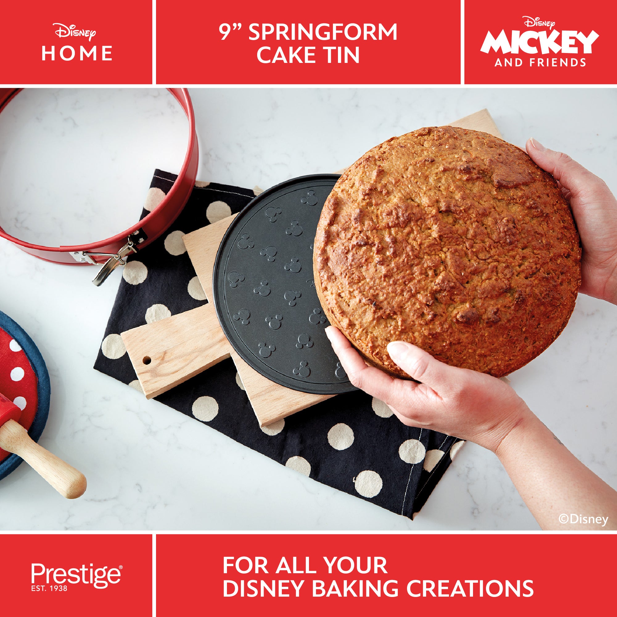 Disney Bake with Mickey: Springform Non-Stick Round Cake Tin - 23cm Diameter