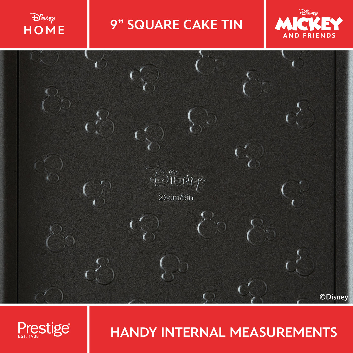 Disney Bake with Mickey: Non-Stick Square Cake Tin - 23cm x 23cm