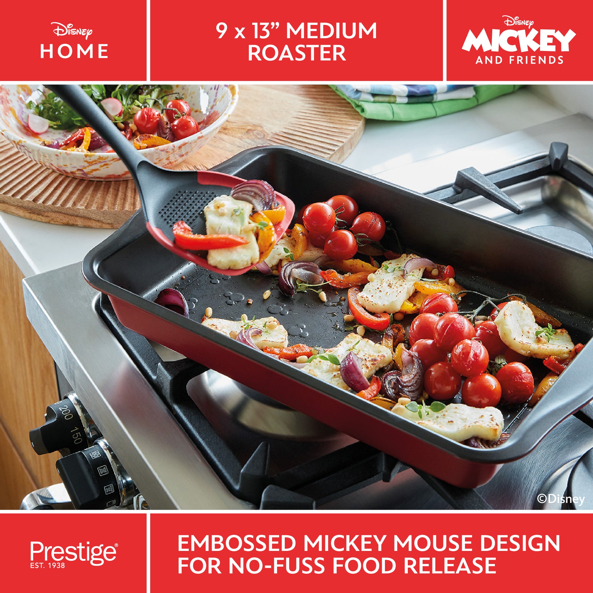 Disney Bake with Mickey: Large Non-Stick Roaster - 33cm x 23cm