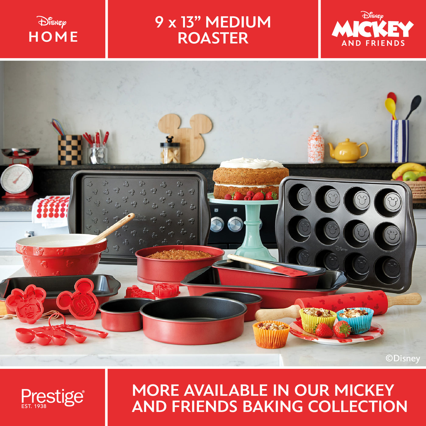 Disney Bake with Mickey: Large Non-Stick Roaster - 33cm x 23cm