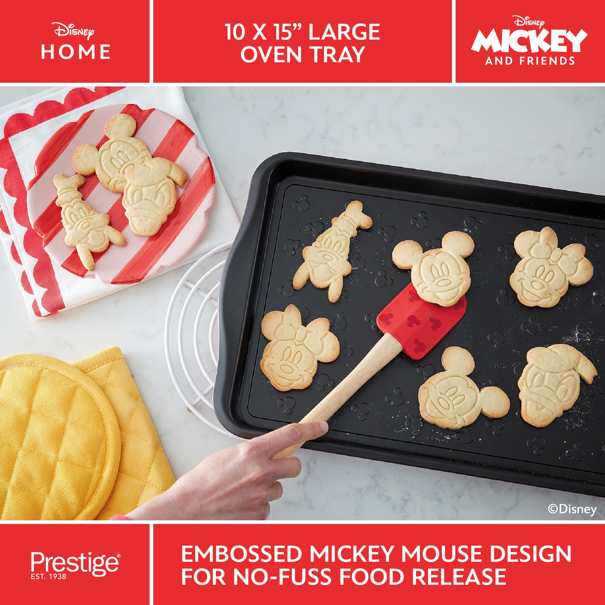 Disney Bake with Mickey: Large Non-Stick Oven Tray - 25cm x 38cm