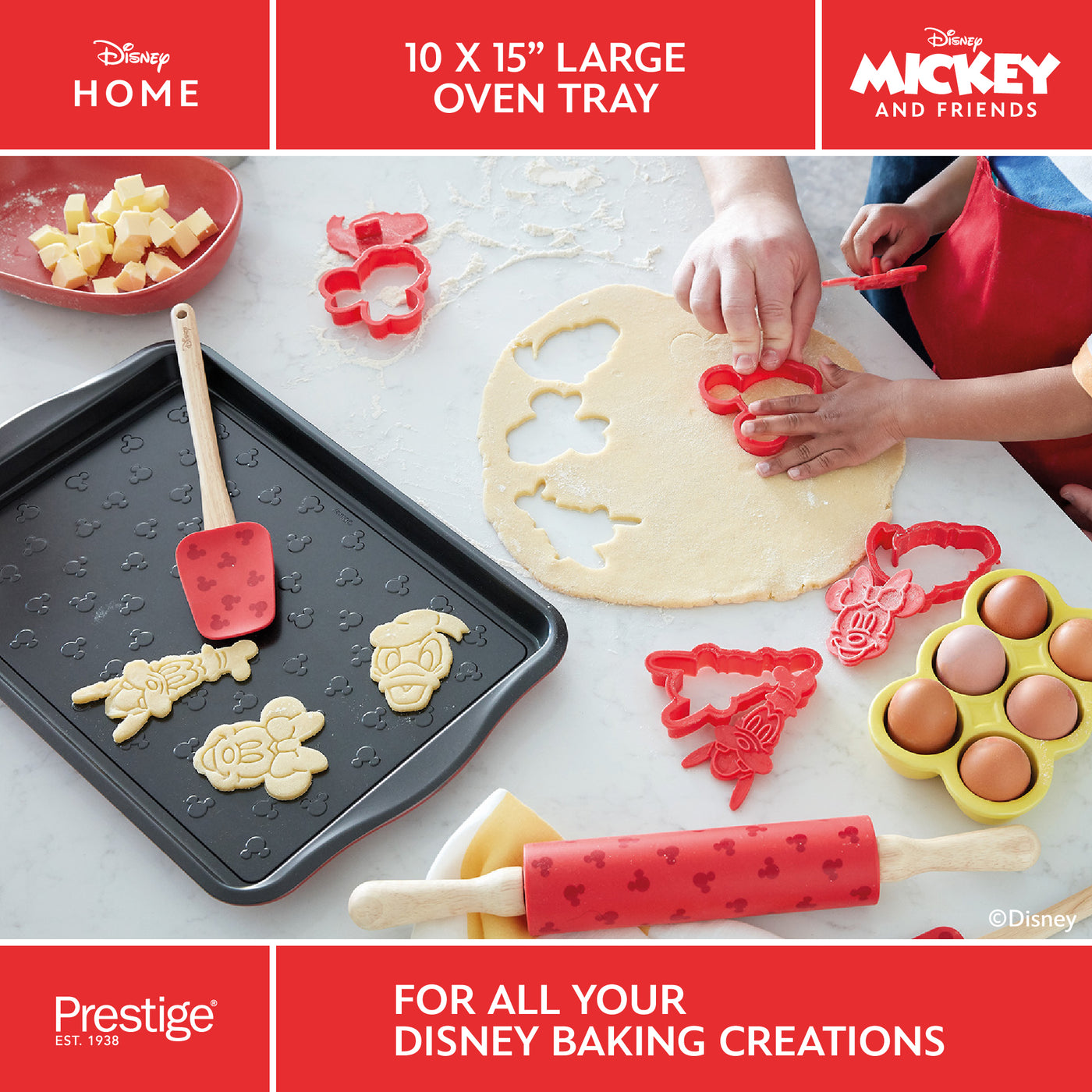 Disney Bake with Mickey: Large Non-Stick Oven Tray - 25cm x 38cm