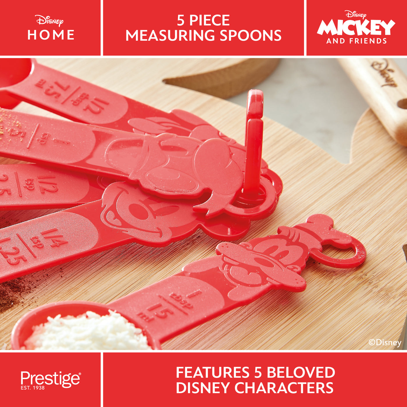 Disney Bake with Mickey: Nesting Measuring Spoon Set - 5 Piece