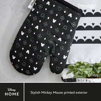 Disney Monochrome Mickey Mouse Accessories Set - Charcoal Oven Glove, Apron & Tea Towel