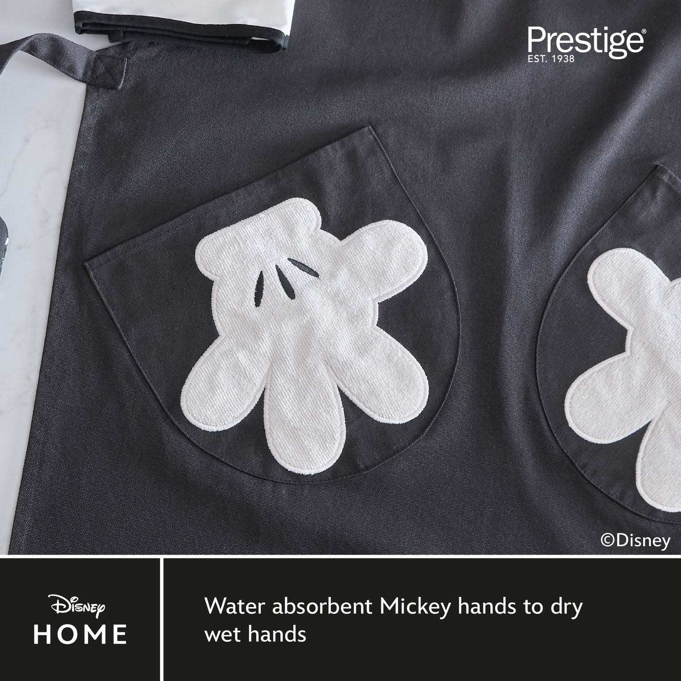 Disney Monochrome Mickey Mouse: Cotton Apron & Pockets