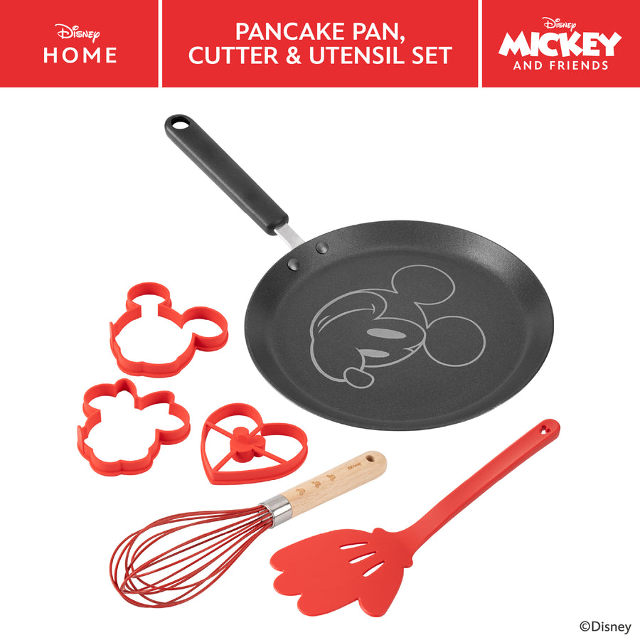 Disney Non-Stick Pancake Pan, Cutter & Utensil Set