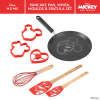 Disney Non-Stick Medium Pancake Pan, Moulds, Whisk & Spatula Set