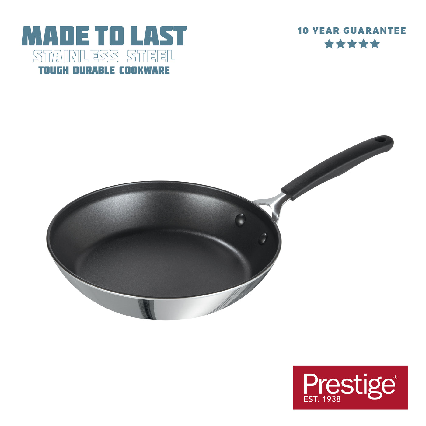 Made to Last: Stainless Steel Non-Stick Frying Pan - 2 Sizes: 21cm/29cm