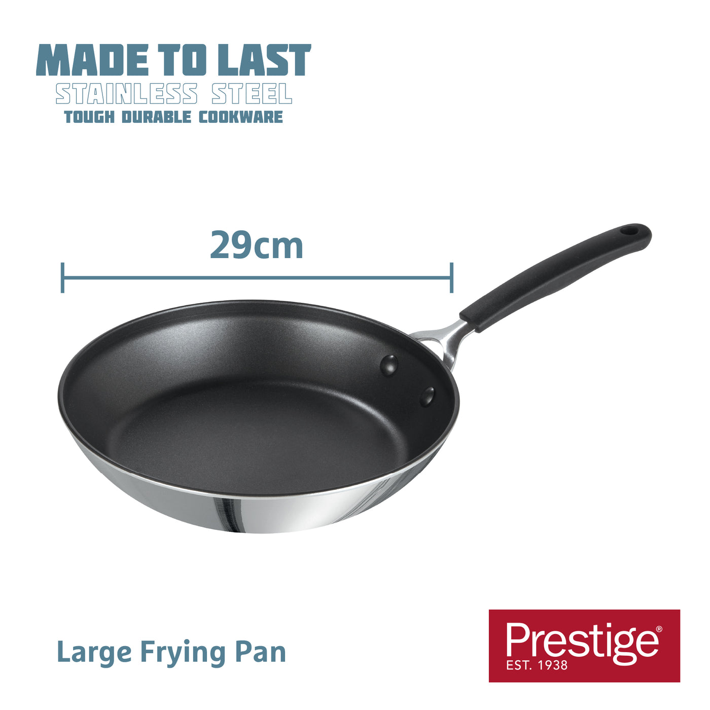 Made to Last: Stainless Steel Non-Stick Frying Pan - 2 Sizes: 21cm/29cm