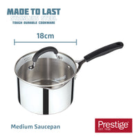 Made to Last: Stainless Steel Saucepan & Straining Lid - 3 Sizes: 16cm, 18cm and 20cm