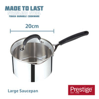 Made to Last: Stainless Steel Saucepan & Straining Lid - 3 Sizes: 16cm, 18cm and 20cm