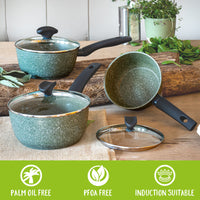 Eco Non-Stick Induction Wok Pan, Stockpot & Lid Set - 2 Piece Set