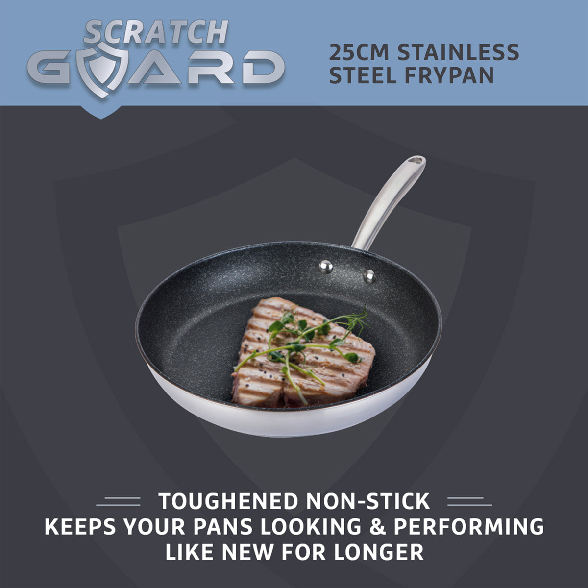 Scratch Guard Non Stick Stainless Steel Frying Pan