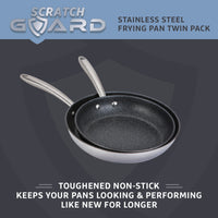 Scratch Guard: Stainless Steel Non-Stick Induction Frying Pans - Twin Pack