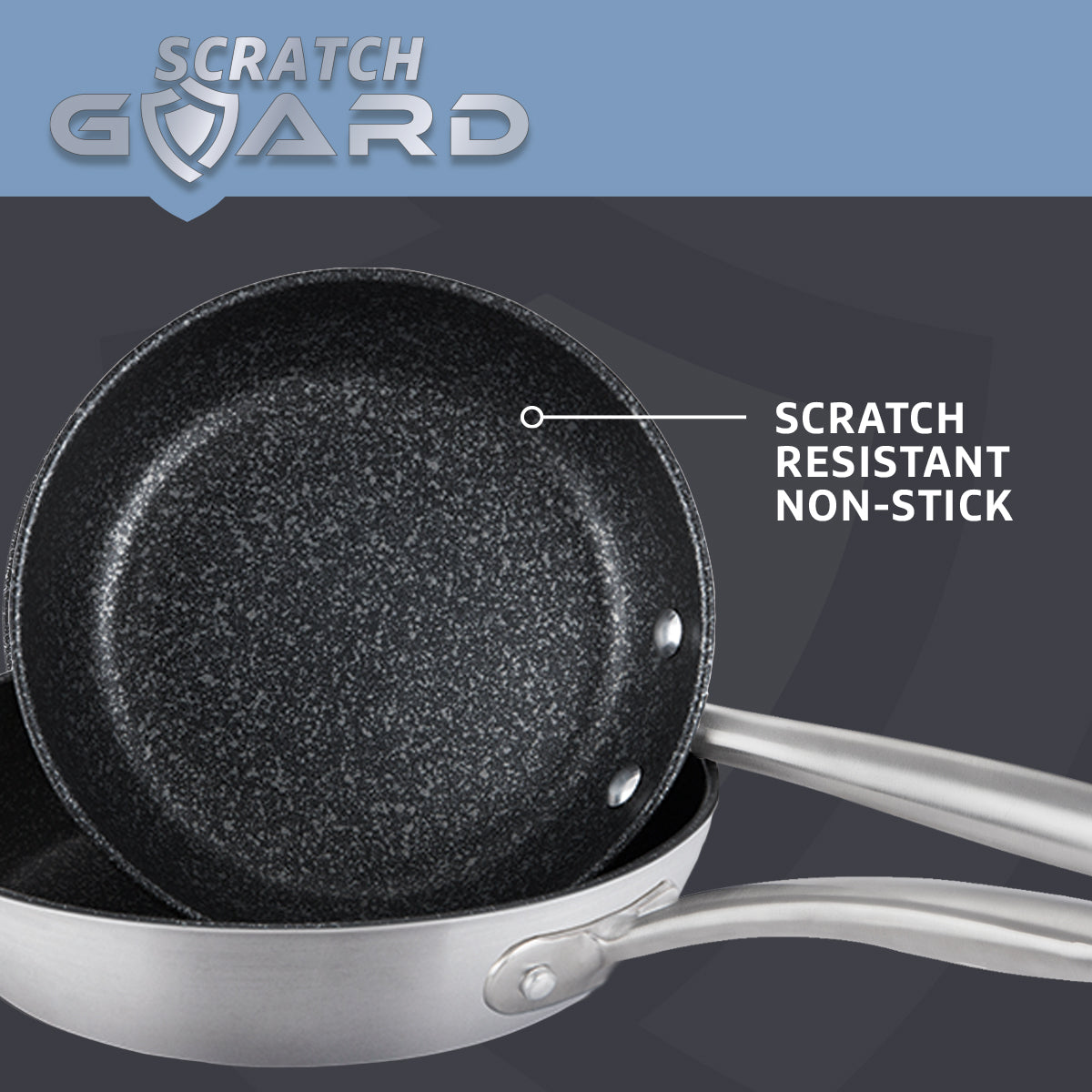 Scratch Guard: Stainless Steel Non-Stick Induction Frying Pans - Twin Pack