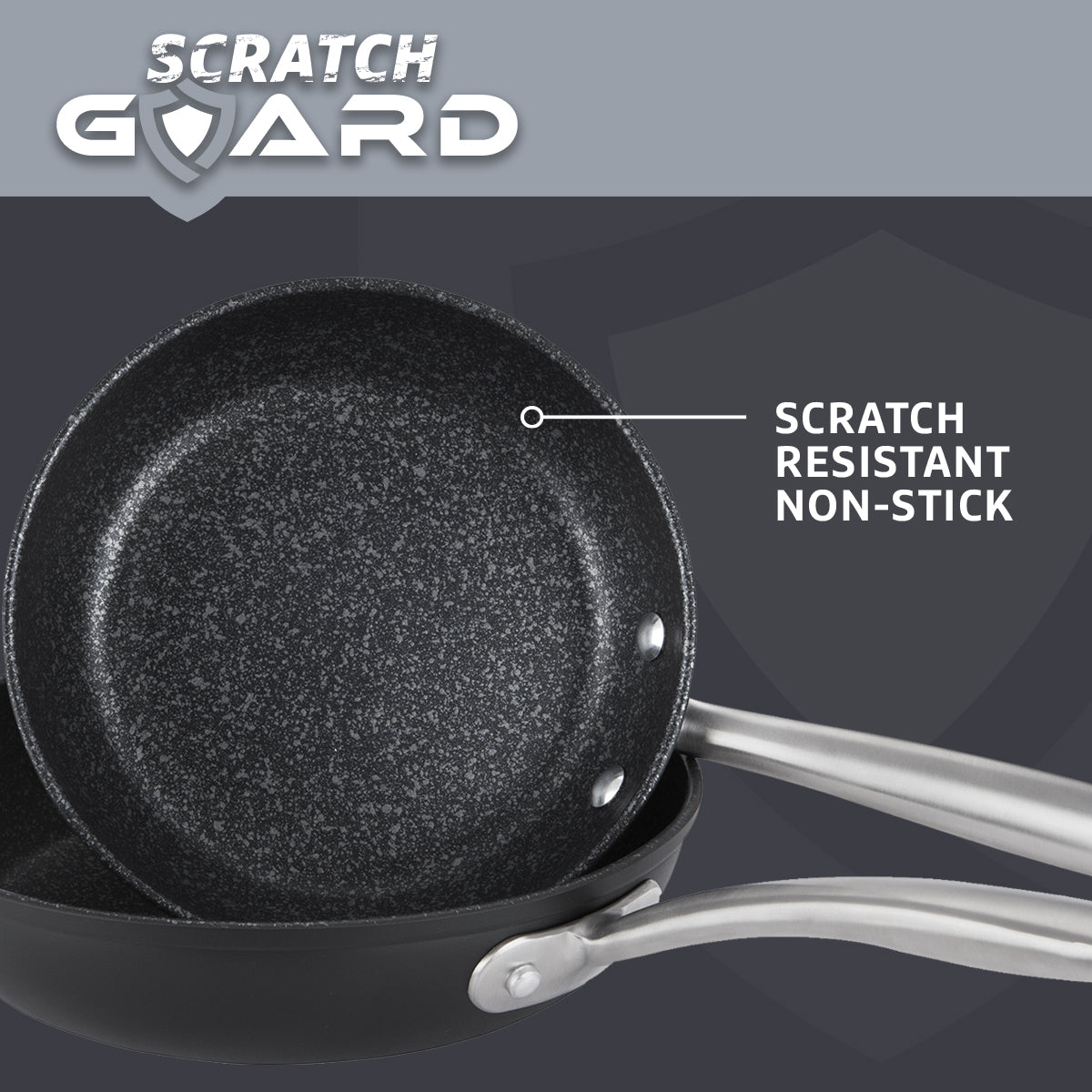 The scratch resistant non stick interior features a stone effect, whilst matte black ceramic exterior is also easy to clean - simply wipe clean after use.  Its dishwasher safe too!