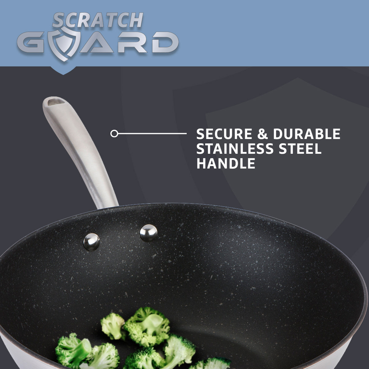 Scratch Guard: Non-Stick Stainless Steel Saucepan & Lid Set - 3 Piece