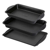 3 Prestige Baking and Roasting Trays on white background