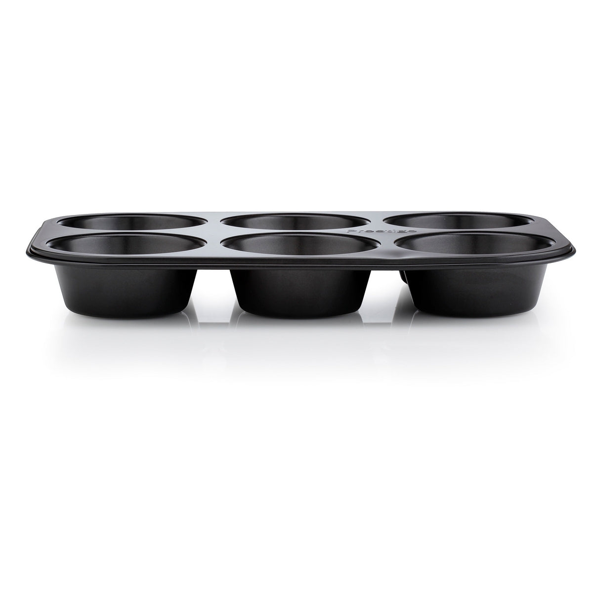 6 cup cupcake tray from Prestige's Inspire range. Superior non stick. Heavy gauge carbon steel