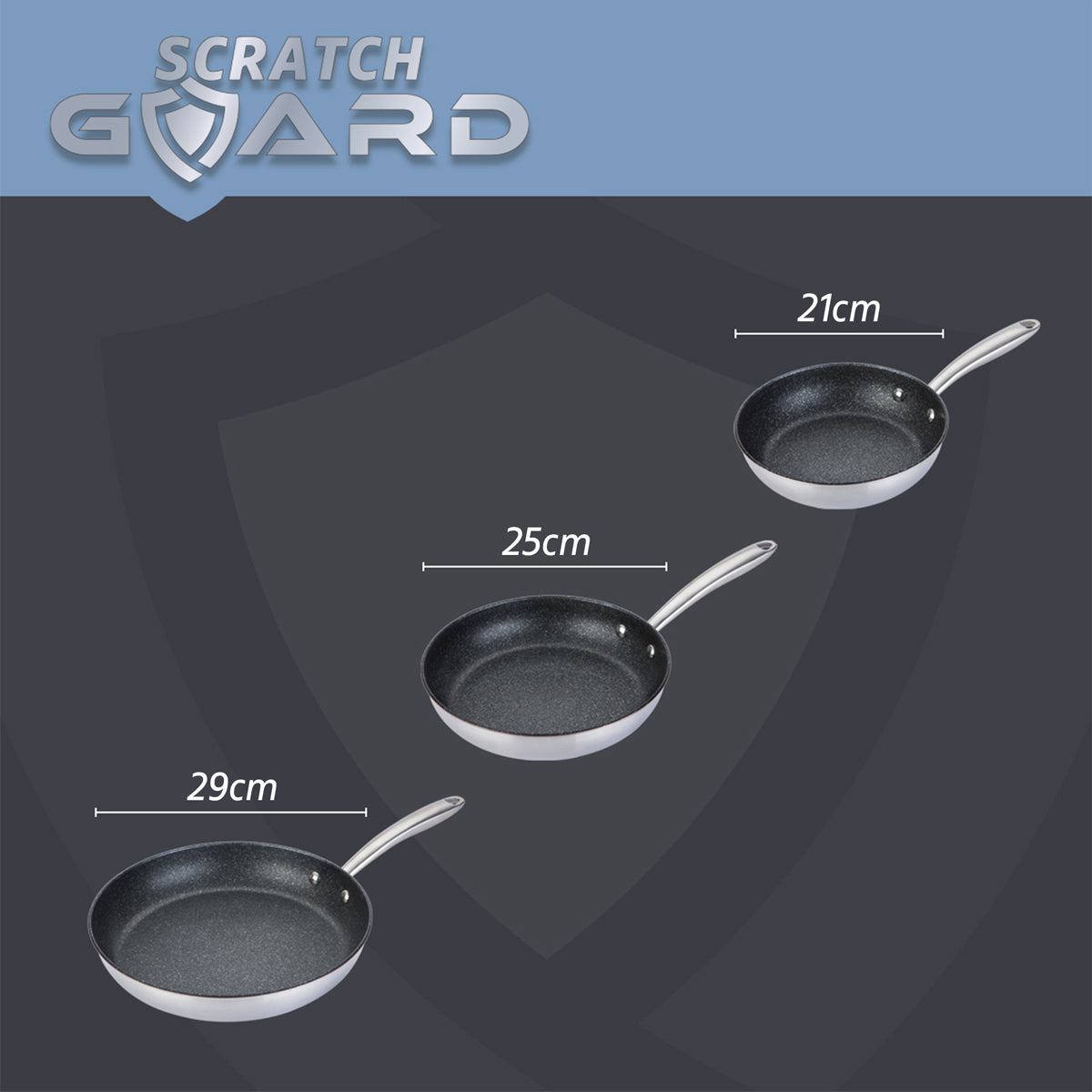 Scratch Guard Non Stick Stainless Steel Frying Pan