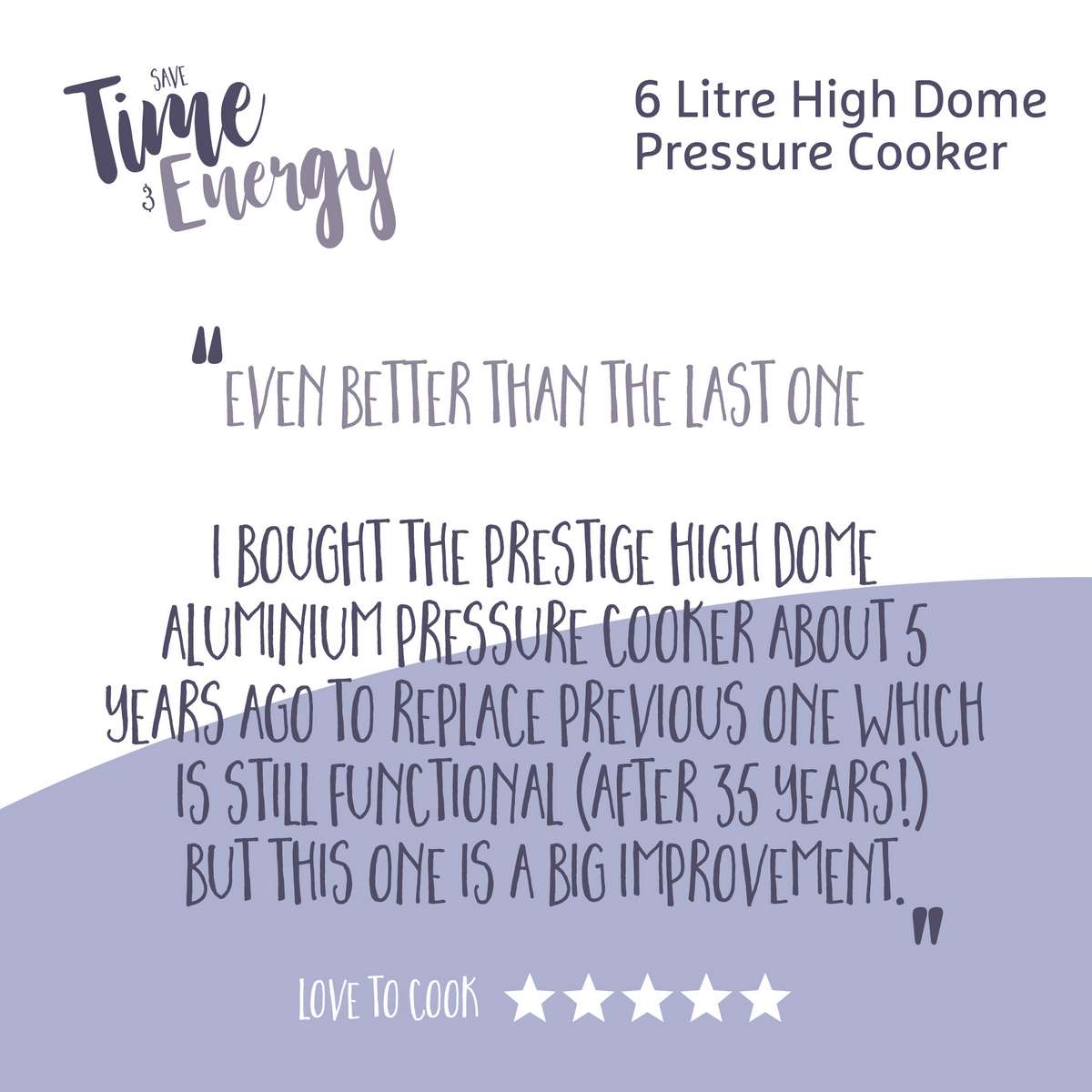 Iconic High Dome Aluminium Pressure Cooker - 6 Litre